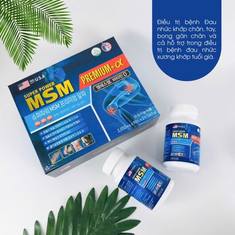 Viên uống hỗ trợ xương khớp Super Power MSM Premium Alpha + Vitamin D 