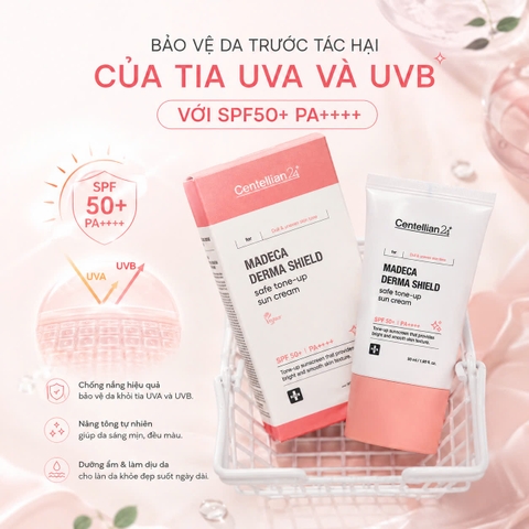Kem chống nắng nâng tông Centellian24 Madeca Derma Shield Safe Tone-Up Sun Cream