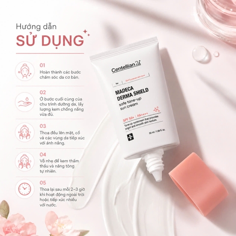 Kem chống nắng nâng tông Centellian24 Madeca Derma Shield Safe Tone-Up Sun Cream