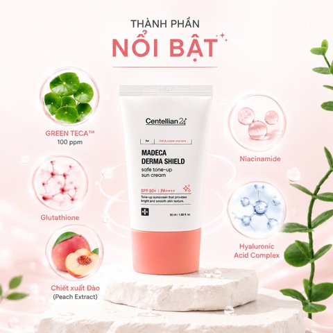 Kem chống nắng nâng tông Centellian24 Madeca Derma Shield Safe Tone-Up Sun Cream