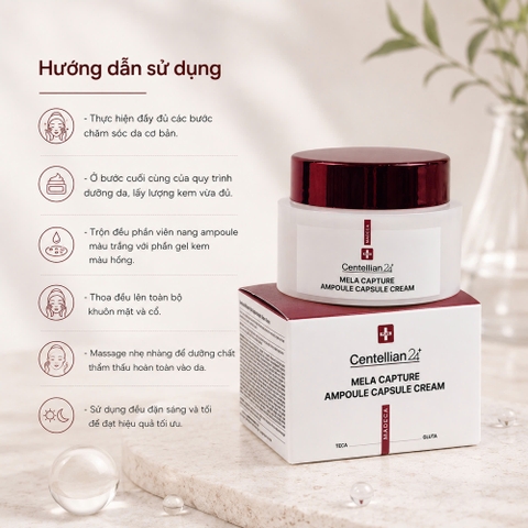 Kem dưỡng trắng mờ thâm Centellian24 Madeca Mela Capture Ampoule Capsule Cream