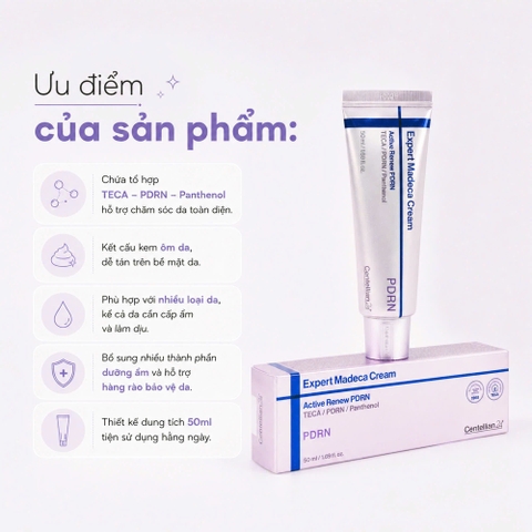 Kem Dưỡng Phục Hồi Da Centellian24 Expert Madeca Cream Active Renew PDRN 50ml