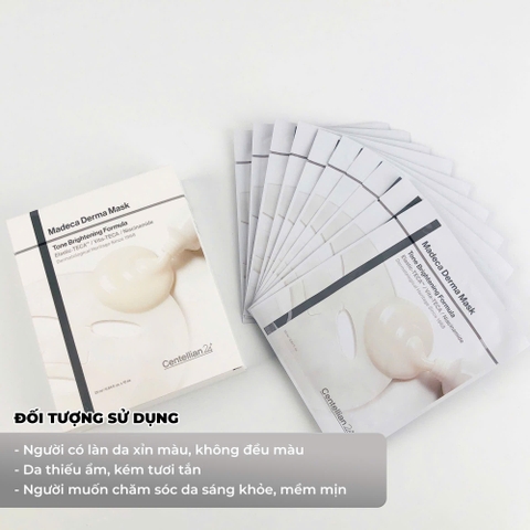 Mặt nạ dưỡng sáng da Centellian24 Madeca Derma Mask Tone Brightening Formula hộp 10 miếng