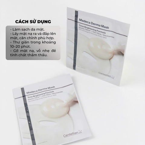 Mặt nạ dưỡng sáng da Centellian24 Madeca Derma Mask Tone Brightening Formula hộp 10 miếng