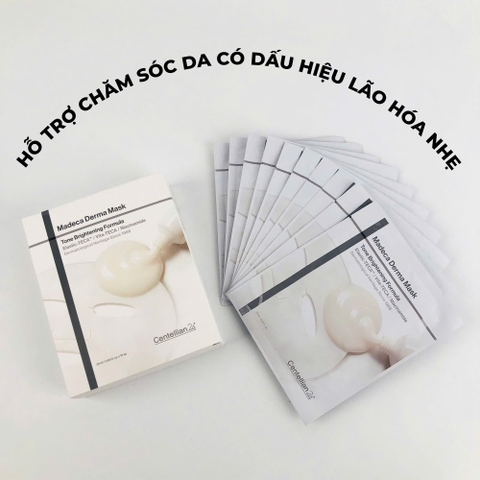 Mặt nạ dưỡng sáng da Centellian24 Madeca Derma Mask Tone Brightening Formula hộp 10 miếng
