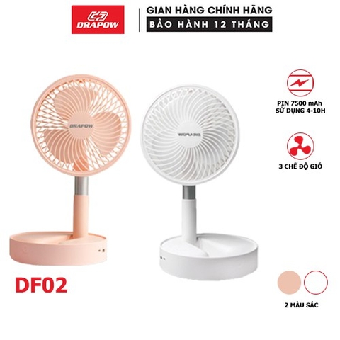 Quạt tích điện thông minh 3 kiểu dáng Drapow - DF02