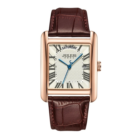 Đồng Hồ Nữ JA-1398C Julius Hàn Quốc Dây Da (Nâu)