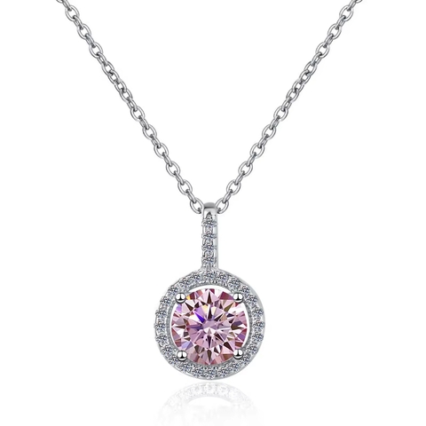 Dây Chuyền ESME ESHK065B Kim Cương Đá Moissanite Bạc 925 Xi Kim 5 lớp