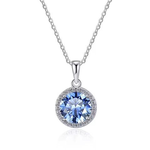 Dây Chuyền ESME ESHK060B Kim Cương Đá Moissanite Bạc 925 Xi Kim 5 lớp
