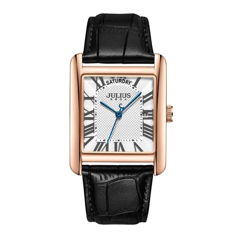 Đồng Hồ Nữ JA-1398D Julius Hàn Quốc Dây Da (Đen)