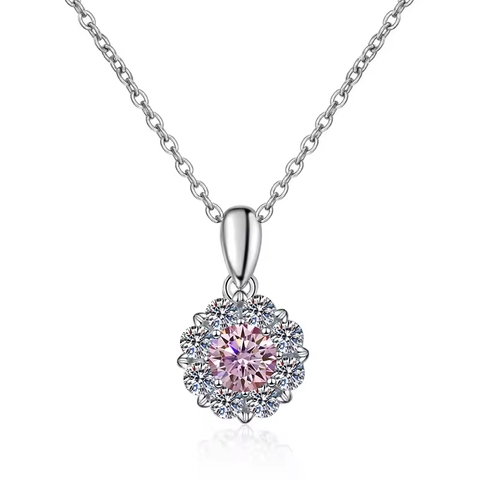 Dây Chuyền ESME ESHK063B Kim Cương Đá Moissanite Bạc 925 Xi Kim 5 lớp