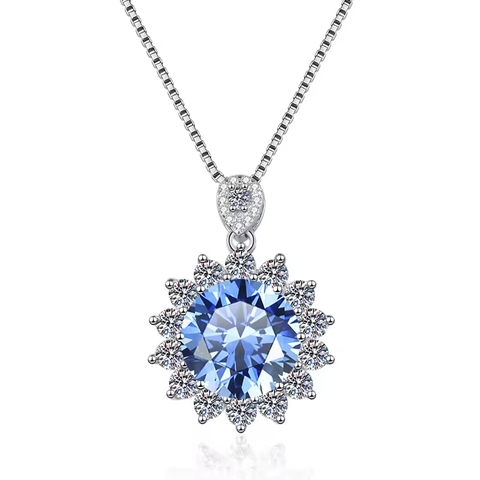 Dây Chuyền ESME ESHK075B Kim Cương Đá Moissanite Bạc 925 Xi Kim 5 lớp