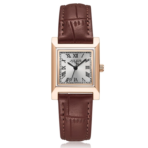 Đồng Hồ Nữ JA-1369C Julius Hàn Quốc Dây Da (Nâu)
