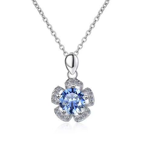 Dây Chuyền ESME ESHK076B Kim Cương Đá Moissanite Bạc 925 Xi Kim 5 lớp