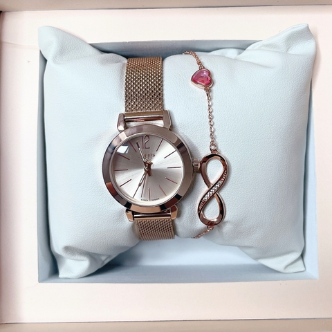 Combo Đồng Hồ Nữ Juliu JA-732C + Nữ trang ESME ES090