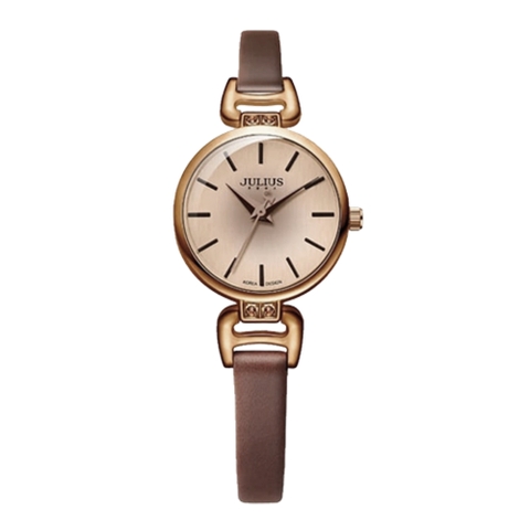 Đồng Hồ Nữ JA-925E Julius Hàn Quốc Dây Da (Nâu)