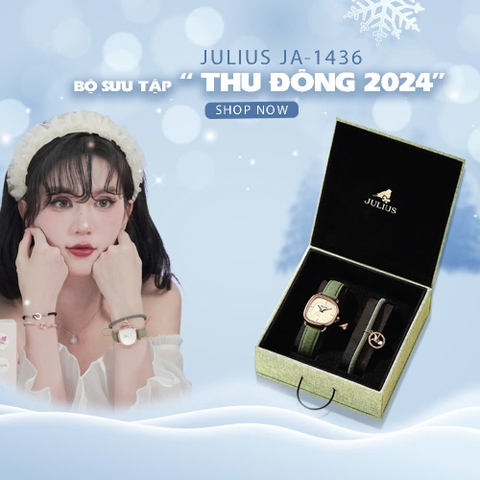 Đồng Hồ Nữ  JA-1436 Julius Hàn Quốc Dây Da (2 Màu)