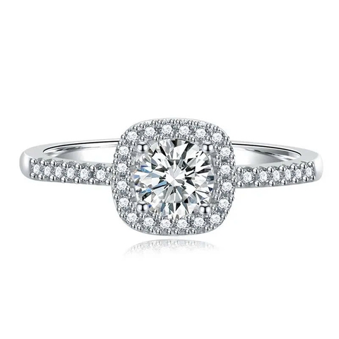 Nhẫn ESME ESJZ004 Kim Cương Đá Moissanite Bạc 925 Xi Kim 5 lớp