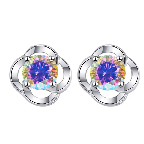 Bông Tai ESME ESES021C Kim Cương Đá Moissanite Bạc 925 Xi Kim 5 lớp