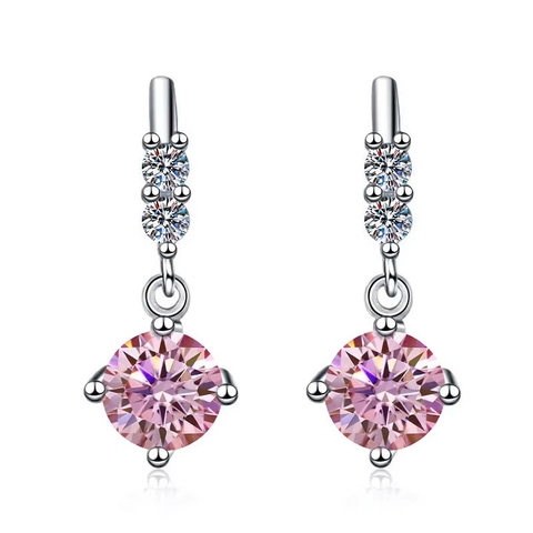 Bông Tai ESME ESES034C Kim Cương Đá Moissanite Bạc 925 Xi Kim 5 lớp