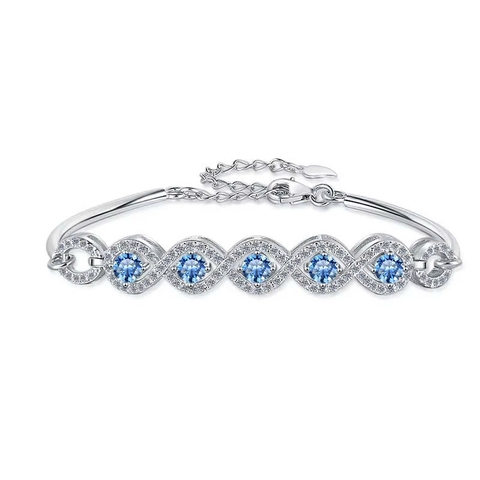 Vòng Tay ESME ESSL022C Kim Cương Đá Moissanite Bạc 925 Xi Kim 5 lớp