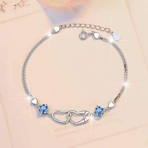 Vòng Tay ESME ESSL018C Kim Cương Đá Moissanite Bạc 925 Xi Kim 5 lớp