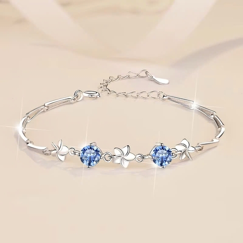 Vòng Tay ESME ESSL009C Kim Cương Đá Moissanite Bạc 925 Xi Kim 5 lớp