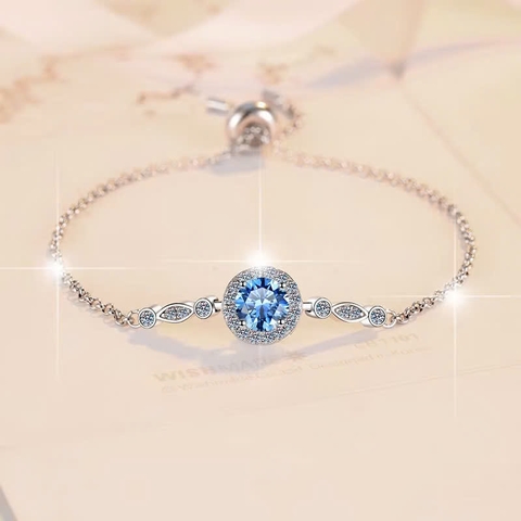 Vòng Tay ESME ESSL008C Kim Cương Đá Moissanite Bạc 925 Xi Kim 5 lớp