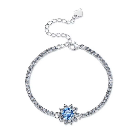 Vòng Tay ESME ESSL005C Kim Cương Đá Moissanite Bạc 925 Xi Kim 5 lớp