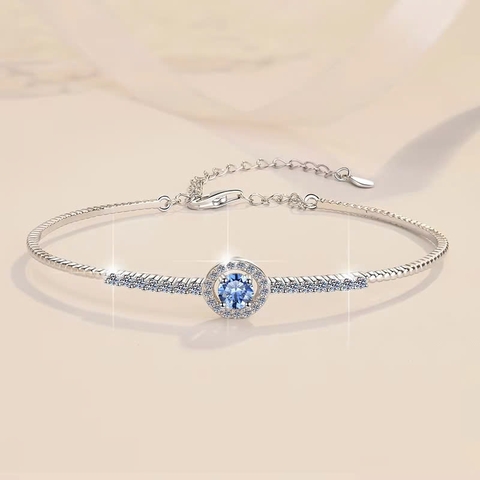 Vòng Tay ESME ESSL014C Kim Cương Đá Moissanite Bạc 925 Xi Kim 5 lớp