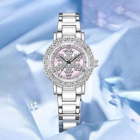 Đồng Hồ Nữ GAIDU KD-3002 Dây Thép (Hồng Bạc)