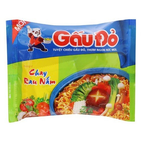 Mì Gấu Đỏ chay rau nấm gói 63g