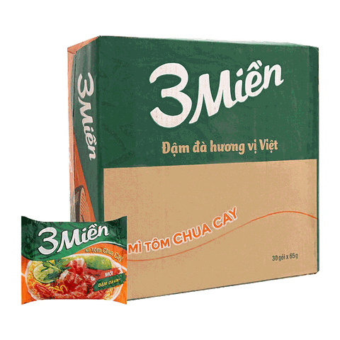 Mì 3 Miền tôm chua cay gói 65g