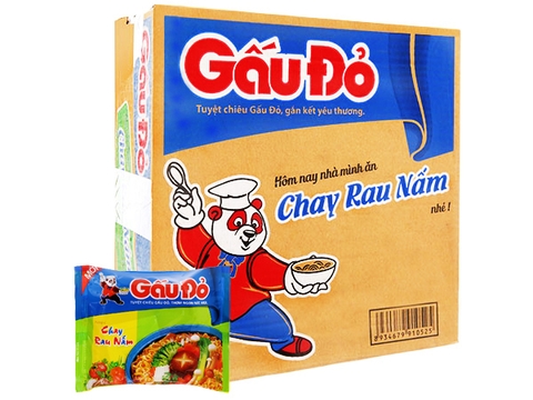 Mì Gấu Đỏ chay rau nấm gói 63g