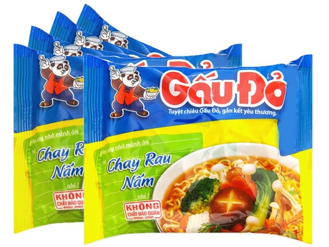 Mì Gấu Đỏ chay rau nấm gói 63g