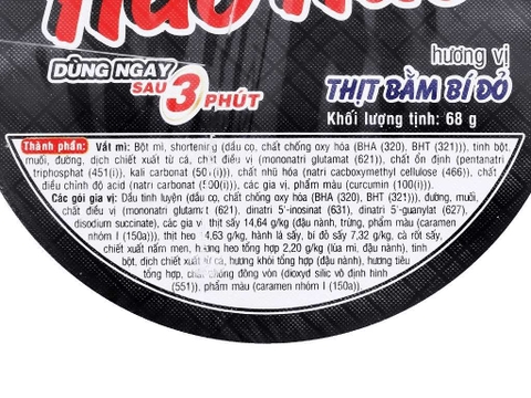 Mì ly Hảo Hảo Handy thịt bằm bí đỏ 68g