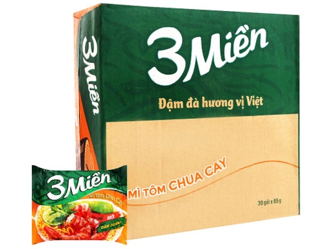Mì 3 Miền tôm chua cay gói 65g