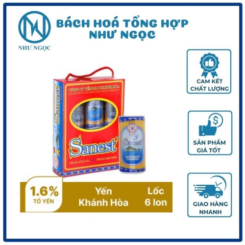 Hộp quà 6 Lọ/ Lốc 6 Lon - Nước Yến Sào Khánh Hòa Sanest