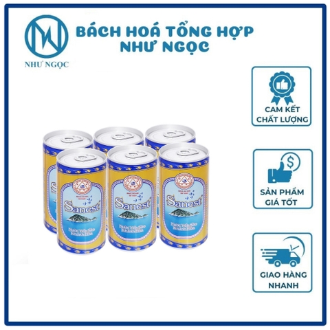 Hộp quà 6 Lọ/ Lốc 6 Lon - Nước Yến Sào Khánh Hòa Sanest