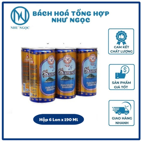 Hộp quà 6 Lọ/ Lốc 6 Lon - Nước Yến Sào Khánh Hòa Sanest