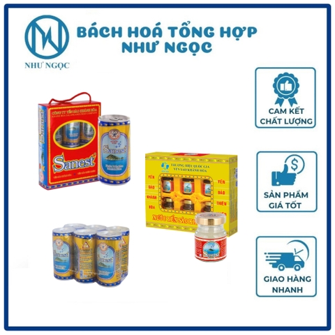 Hộp quà 6 Lọ/ Lốc 6 Lon - Nước Yến Sào Khánh Hòa Sanest