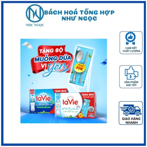 [Tặng Muỗng Đũa Inox] Nước Khoáng Thiên Nhiên Lavie Chai 500ml