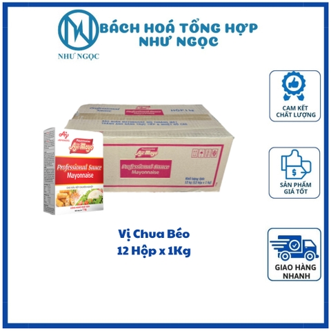 THÙNG 12 HỘP - Xốt Aji Mayo Hộp 1Kg - Bách Hóa Tổng Hợp Như Ngọc