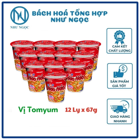 Combo 6 Ly - Mì Hảo Hảo Ly 67g - Bách Hóa Tổng Hợp Như Ngọc
