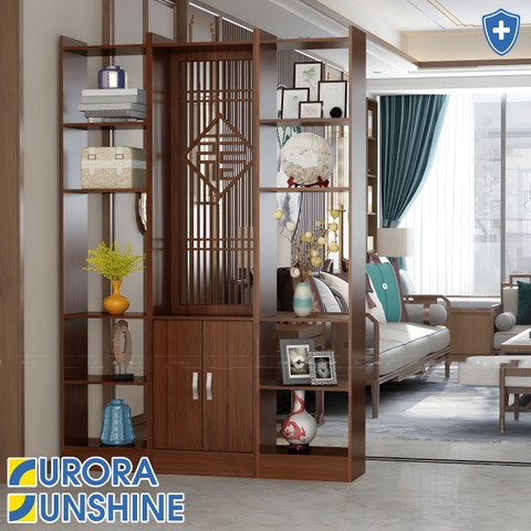 VÁCH TRANG TRÍ GỖ CÔNG NGHIỆP MDF TÍCH HỢP TỦ HIỆN ĐẠI - VCNC 14