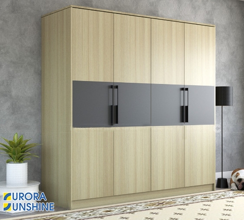 Tủ Quần Áo Gỗ Xanh Phủ Melamin 2 Mặt