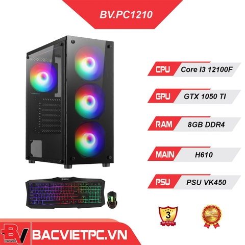 PC GAMING - ĐỒ HỌA INTEL I3-12100F | RAM 8GB | GTX 1050TI | SSD240GB