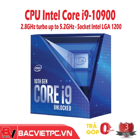 CPU Intel Core i9-10900 (2.8GHz turbo up to 5.2GHz, 10 nhân 20 luồng, 20MB Cache, 65W)