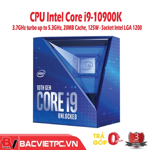 CPU Intel Core i9-10900K (3.7GHz turbo up to 5.3GHz, 10 nhân 20 luồng, 20MB Cache, 125W) - Socket Intel LGA 1200