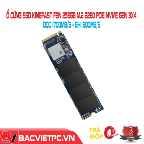 Ổ cứng SSD KINGFAST F8N 256GB M.2 2280 PCIe NVMe Gen 3x4 (Đọc 1700MB/s - Ghi 800MB/s) - (F8N-256GB)